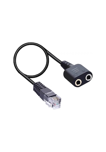 Rj9 To 2 X 3.5mm Kulaklık Ve Mikrofon Çevirici Adaptör Kablosu