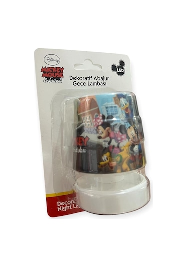 Nisa Luce Lisanslı Led Mini Abajur Mickey Mouse 2x1,5 Ledli Pilli Gece Lambası