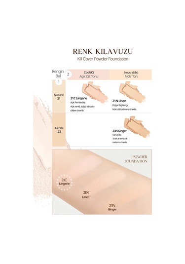 Clio Kill Cover Hafif Yapılı Pürüzsüz Mat Bitişli Pudra Fondöten 21C Lingerie