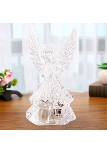 Jms Led Işık Şeffaf Enerji Tasarrufu Sağlayan Dekoratif Akrilik 3d Melek Gece Lambası Çok Renkli