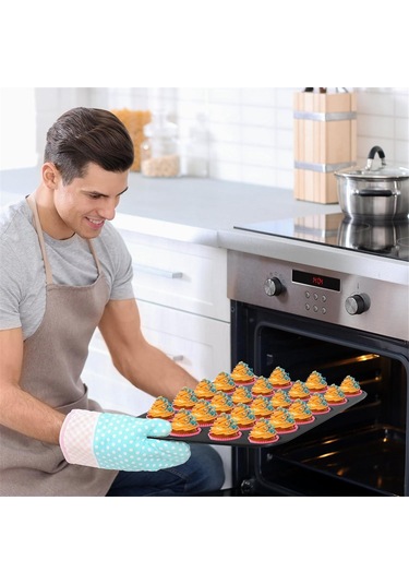Xurunkeji 2'li Premium Yapışmaz Fırın Kabı 24 Bardaklık Mini Muffin Kalıbı, Bulaşık Makinesinde Yıkanabilir Siyah