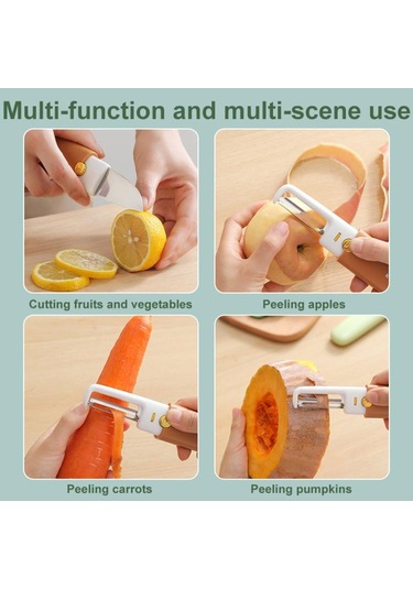 2'si Evde Çift Başlı Çok İşlevli Portatif Meyve Bıçağı Soyucu Turuncu Diğer