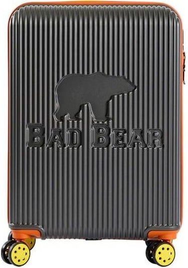 Bad Bear Logo Suitcase 23.01.80.002kg Koyu Gri Orta Boy Tekerlekli Abs Valiz 64 Lt. Koyu Gri