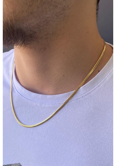 Zümrüt Sarraf 14 Ayar Altın Balık Sırtı Zincir Erkek Kolye