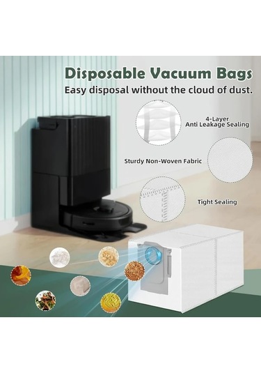 Xuweiwei Roborock 32 Adet Q Revo P10 Robot Süpürge Aksesuar Seti 2 Ana Fırça 4 Hepa Filtre 8 Yan Fırça 8 Mop Ped 8 Emme Torbası