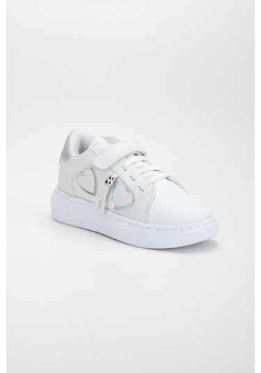 Kız Çocuk Spor Ayakkabı Beyaz Yan Püskül Dikişli Taban-3624 Beyaz