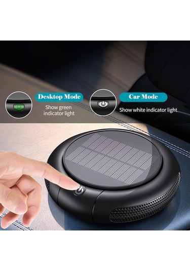 Novahub Güneş Panelli Hava Temizleyici - 1200mah Pil, 8m İyon & Hepa Filtre Siyah Siyah