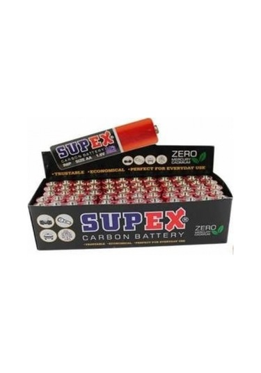 Supex 6F22 9V Çinko Karbon Pil 12 li Paket