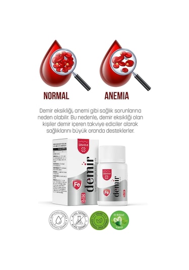 Erbatab Demir İçeren Takviye Edici Gıda 30 Kapsül