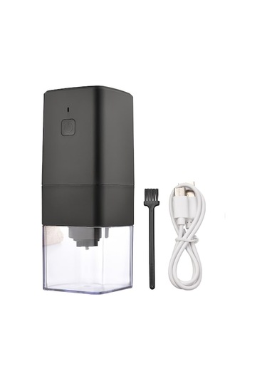 Kahve Değirmeni Elektrikli - Usb Şarjlı Minik Taşınabilir, Değiştirilebilir Pürüzlülük, Otomatik Kapanma, Hızlı Değirme, Siyah Siyah Siyah