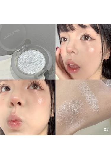 Tek Renkli Mat Beyaz Vurgulayıcı Paleti Kalıcı Yüz Şekillendirici Gölge Doğal 01 C01