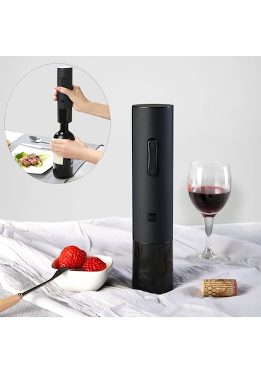 Xıaomı Huohou Şarap Elektrikli Şişe Açacağı Otomatik Tirbuşon Şarj Edilebilir Şarap Şişesi Mantar Çıkarıcı Siyah