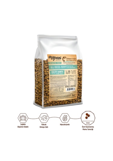 Mydog Original Az Tahıllı Somon Balıklı Yavru Köpek Maması 1 KG