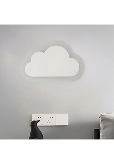 Modern Bulut Duvar Lambası Yumuşak Sıcak/beyaz Işık Göz Koruması Başucu Plug-in Gece Lambası A White Light Diğer