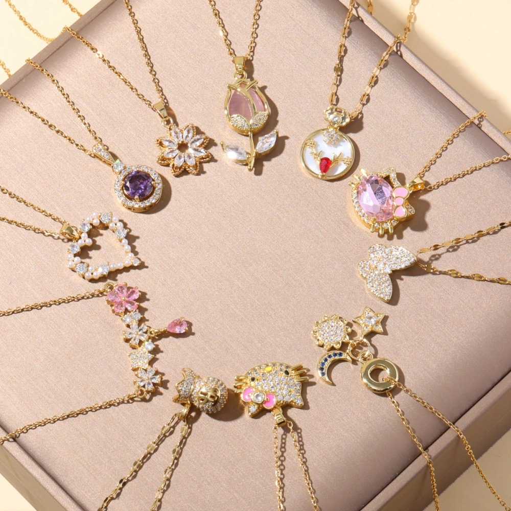 Kalp Şeklinde Yaratıcı Tasarım Titanyum Çelik Kolye No.49 Çok REnkli