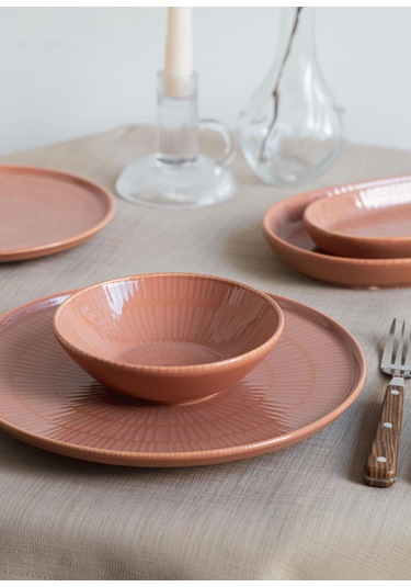 The Mia The Mia Noon Yemek Takımı 6 Kişilik Somon 24 Parça Şeffaf