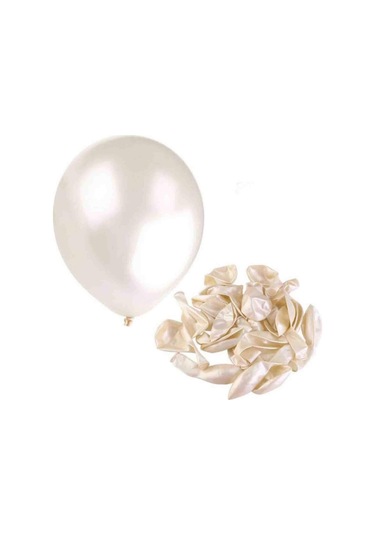 Beyaz Metalik Balon 10'Lu