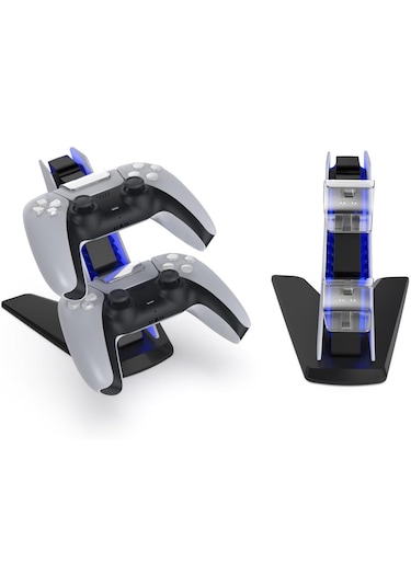 Ps5 Dock Kol Şarj İstasyonu Hızlı Şarj Aparatı Mavi Işıklı Tp5-05