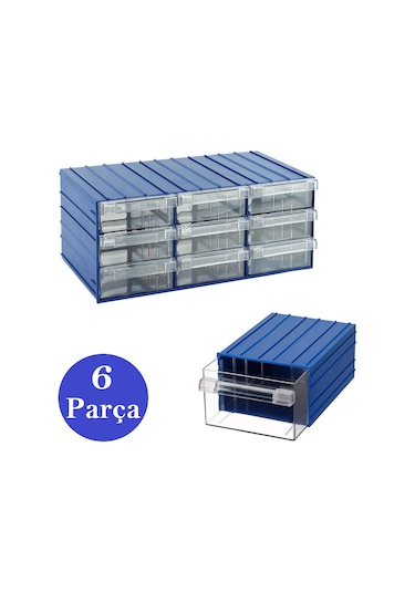 Venoa Ds55 Şeffaf Çekmeceli Avadanlık Parça Kutusu 6 Parça 210x300x125 Mm