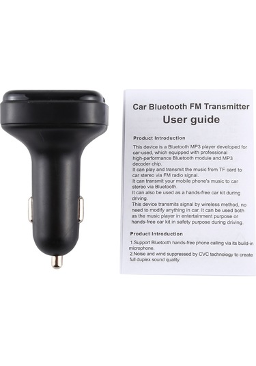 V-020 Çift Usb Şarj Bluetooth Fm Verici Mp3 Müzik Çalar Araç Kiti, Destek Eller Serbest Arama Ve Tf Kart Siyah