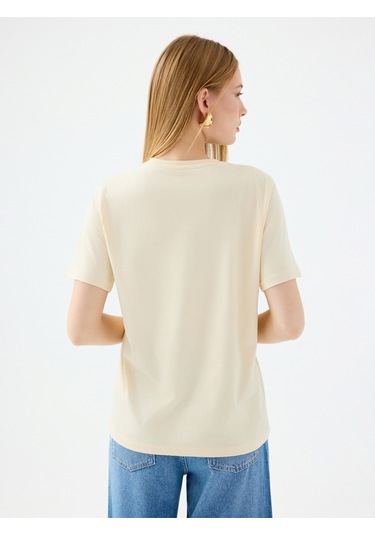 Regular Fit Kadın Tshirt K.kol Bej