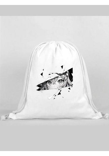 Anomi Baskılı Sırt Çantası - İp Büzgülü Spor Çanta Renkli