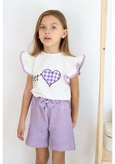 Miababy Jet Love Baskılı İkili Takım Mor