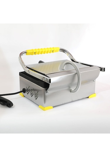 Ev Tipi 8 Dilim Elektrikli Saf Demir Döküm Tost Makinesi 30x23 - İnoks Sarı