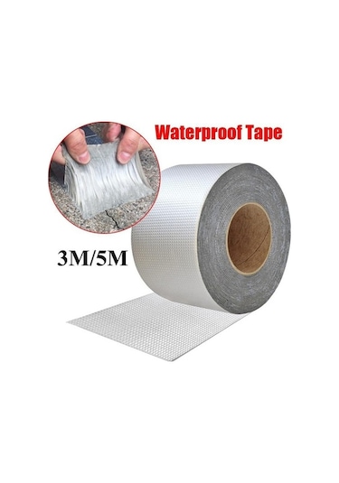 Pazly Yüksek Sıcaklık Dayanımı Su Geçirmez Bant Alüminyum Folyo Kalın Butil Yapışkan Bant Duvar Çatı Kanalı Onarım 3mx5cm