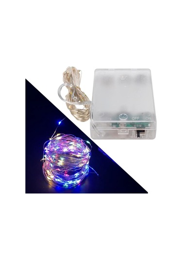 3 Aa Pi Lli 4 Renkli Rgb Sabi T 10 Metre Kablolu Bağ Led