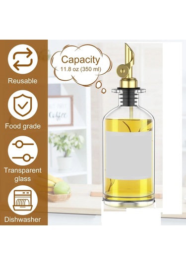 1 Adet Cam Zeytinyağı Dağıtıcı Şişe Baharat Şişesi Sirke Şişesi Şeffaf