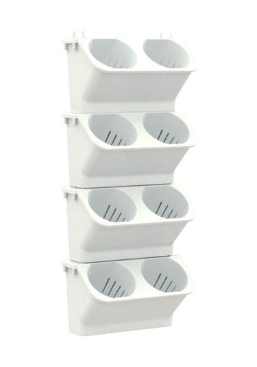 Sones İç Dekorasyon Bitki Duvar Saksı Oturma Odası Balkon Dikey Yeşil Dikim Kutusu Stereo Kombinasyon Duvar Askılı Saksı, Boyut: 24x14x57 Cm Beyaz