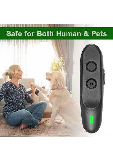 Geeroyoo Köpek Eğitim Cihazı - Ultrasonik Köpek Kovucu Ve Havlama Durdurucu, Taşınabilir Siyah Abs Tasarım