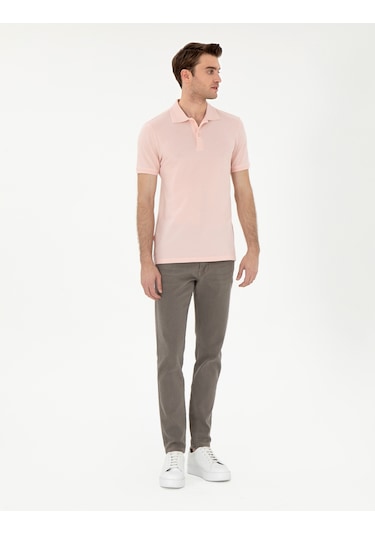Pierre Cardin Erkek Pudra Tişört Basic 50306448-vr042 Pudra