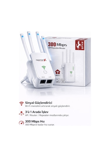 4 Antenli Wifi Sinyal Yükseltici Wifi Repeater Range Extender