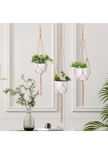 Çiçek Saksısını Asmak İçin File Cepli Halat M Diğer