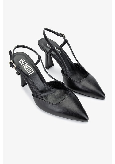 Valmenti Zirkon Kadın Siyah Hakiki Deri Topuklu Ayakkabı 453 2800 Bn Ayk Y24 Siyah