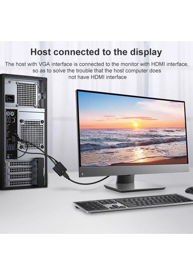 Sones Hdco-vgam2 1080p Vga Erkek - Hdmı Dişi Dönüştürücü 3,5 Mm Ses Kablosuyla