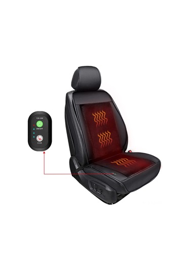 Yaozixa Kış Araba Isıtıcı Koltuk Battaniyesi 12v Evrensel Sıcaklık Regülatörlü Siyah Dayanıklı Kompakt Otomobil Döşeme