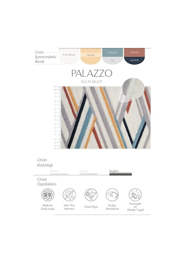 Cool Halı Palazzo Renkli Mutfak Halısı Bukle Tezgah Önü Leke Tutmaz Yumuşak Kabartmalı Modern Halı