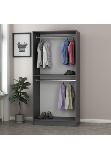 Minar Kale 2 Kapaklı Dolap Antrasit 210cm