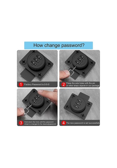 Dolap Kapı Mandalı Anahtarsız Kombinasyon Kilidi Dolap Mekanik 3 Haneli Şifreli Dolap Kilidi Seti