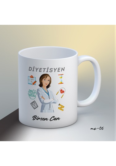 Kişiye Özel Diyetisyen Temalı Kupa Bardak-1 Beyaz