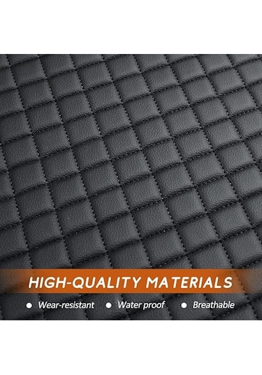 Su Geçirmez Ön Arka Araba Koltuk Minder Deri Siyah Oto Koltuk Minderi 3'lü Oturak Örtüsü