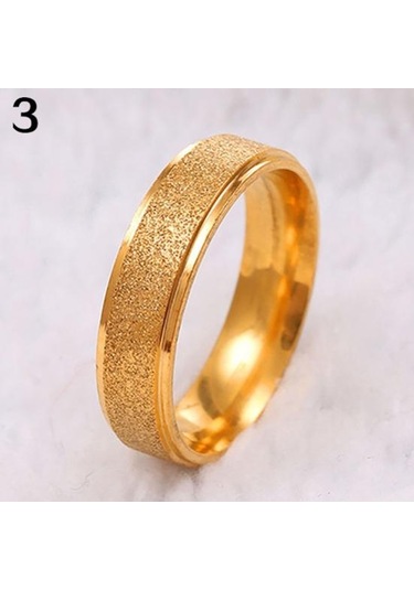 Altın Erkek Kadın Düğün Paslanmaz Band Yüzük Mat Çelik Yüzük Takı Çift Hediye Us 9 Altın
