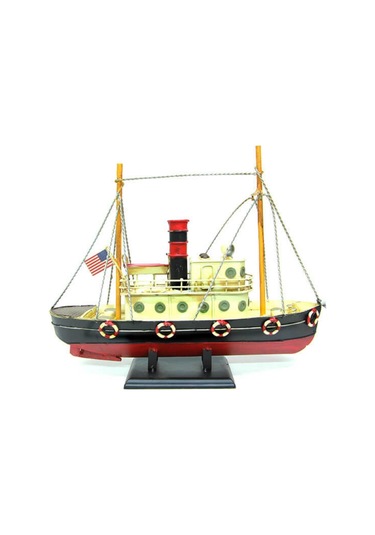 Dekoratif Retro Metal Balıkçı Teknesi Vintage 33cm No.2
