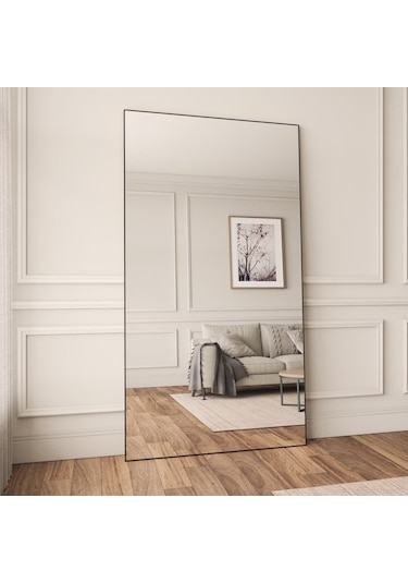 Fawdecor Dikdörtgen Dekoratif Ahşap Boy Aynası Beyaz 80 X 135 Cm