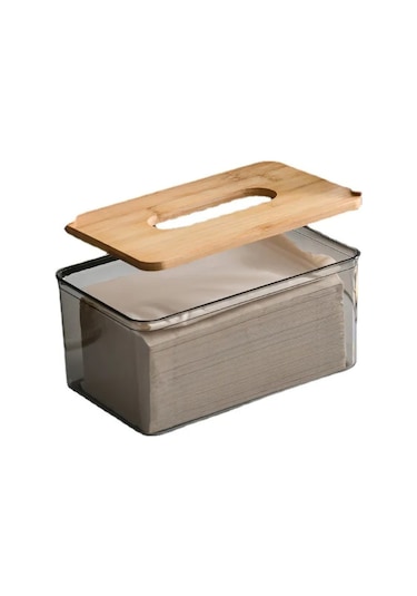 Orta Kahverengi-iskandinav Basit Yaratıcı Şeffaf Doku Kutusu Ev Oturma Odası Kağit Kutu Yüz Kağıt Restoran Masa Peçete Saklama Kutusu