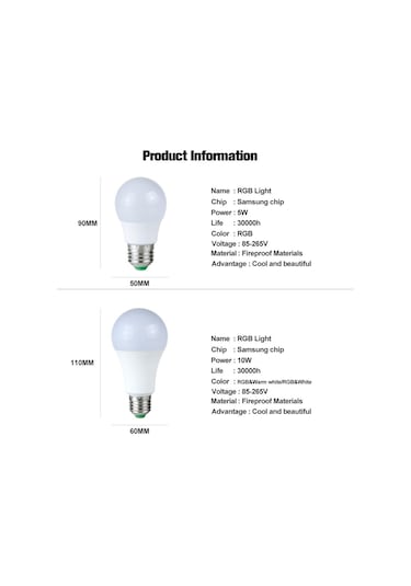 Led Lamba E27 B22 Rgb Led Ampul 15w 10w 5w Rgbw Kısılabilir Ampul Led Akıllı Işıklar Ev Tatil Dekorasyonu Için Uzaktan Kumanda İle E27 5w