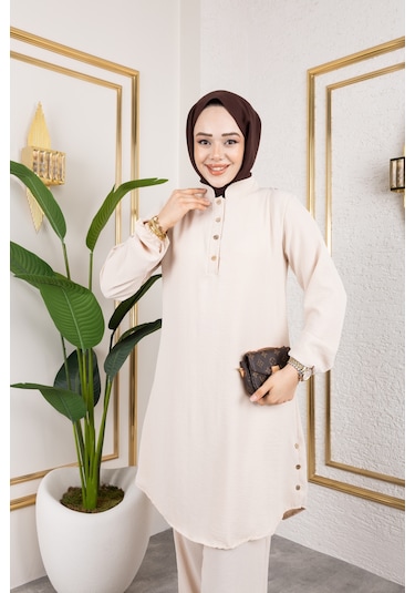 Aerobin Kumaş İkili Takım - Bej / T0109 Bej